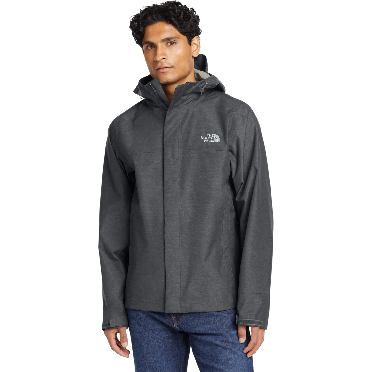 The North Face DryVent Rain Jacket in TNF Dark Grey Heather — custom branded by Motive