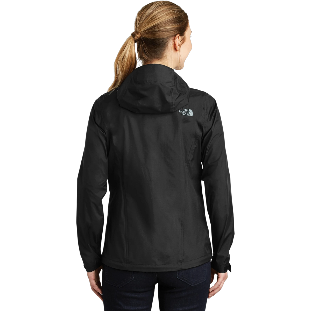 The North Face Women's DryVent Rain Jacket in TNF Black — custom branded by Motive