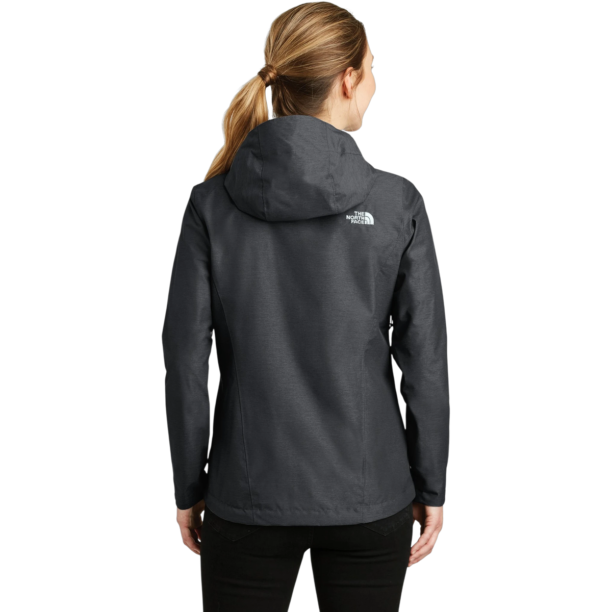 The North Face Women's DryVent Rain Jacket in TNF Dark Grey Heather — custom branded by Motive