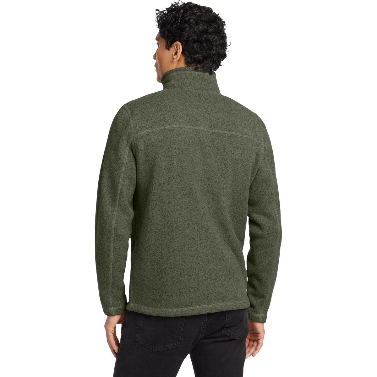 The North Face Sweater Fleece Jacket in New Taupe Green Heather — custom branded by Motive