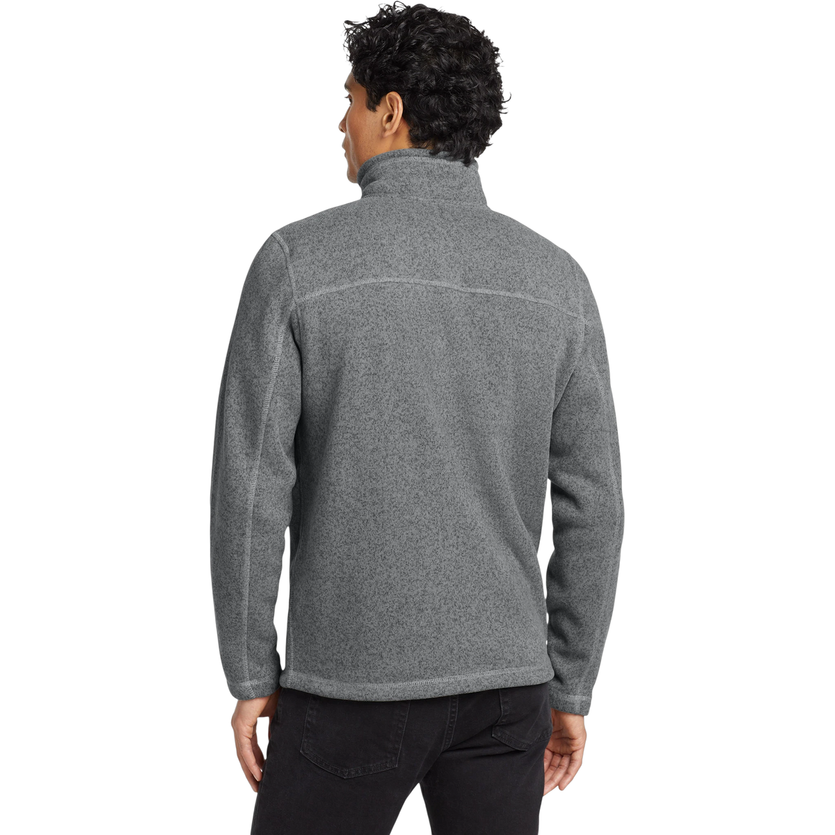 The North Face Sweater Fleece Jacket in TNF Medium Grey Heather — custom branded by Motive