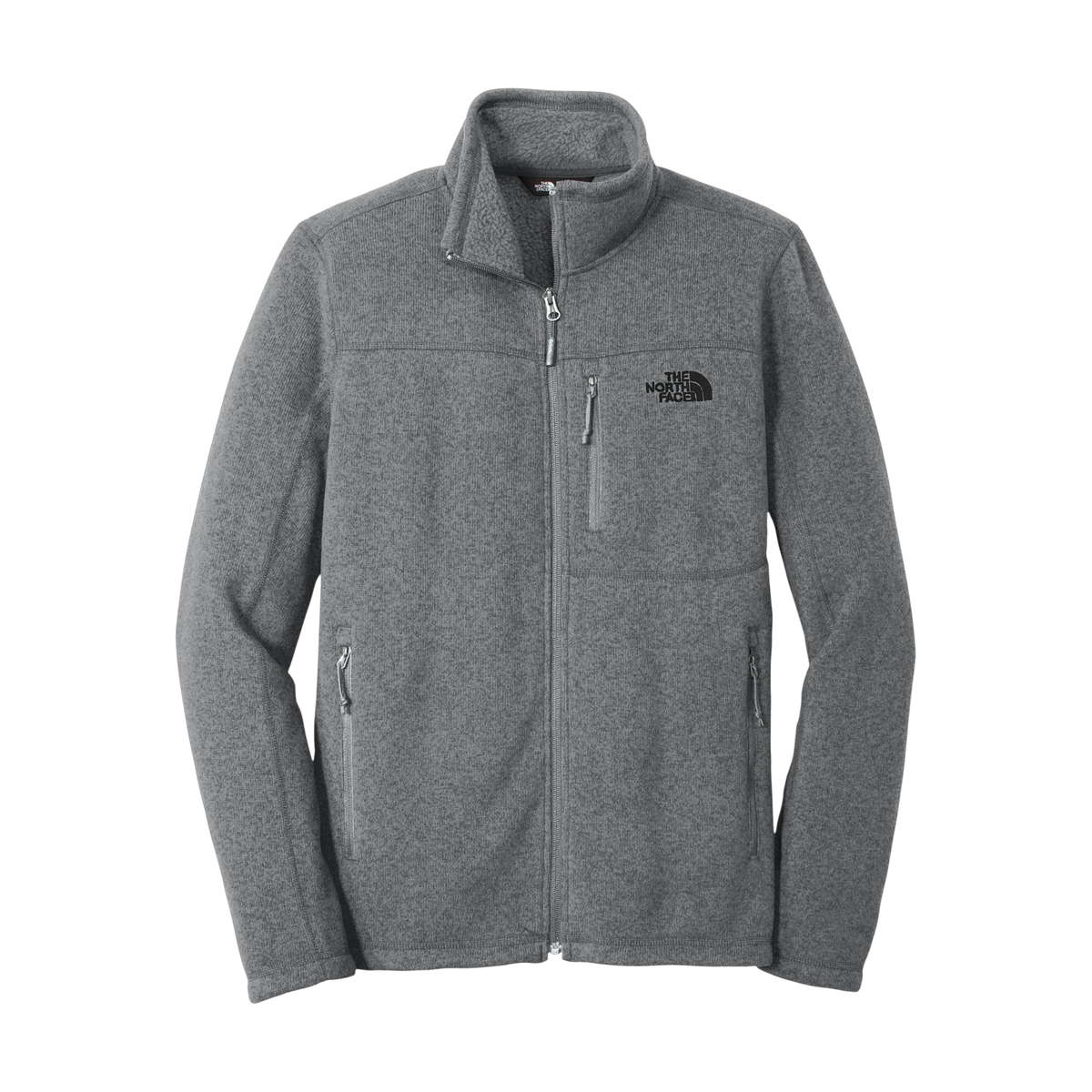 The North Face Sweater Fleece Jacket in TNF Medium Grey Heather — custom branded by Motive