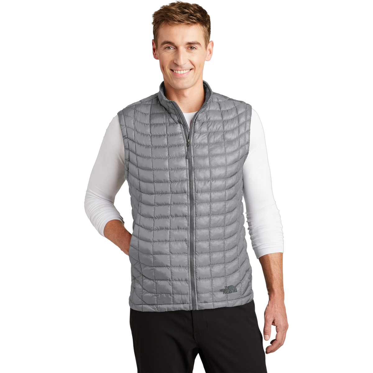 The North Face ThermoBall Trekker Vest in Mid Grey — custom branded by Motive