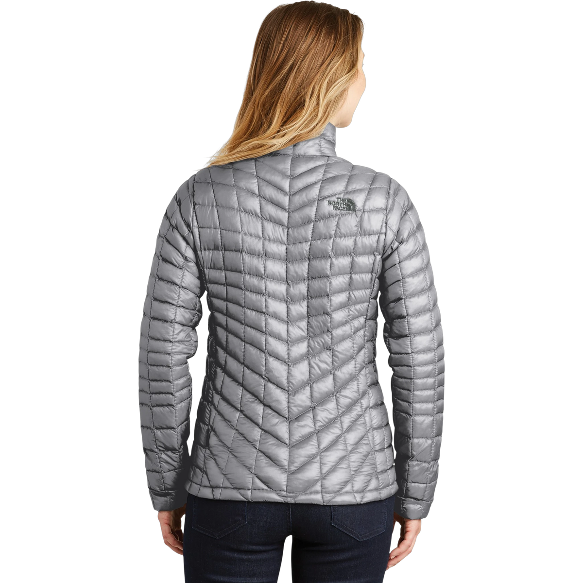 The North Face Women's ThermoBall Trekker Jacket in Mid Grey — custom branded by Motive