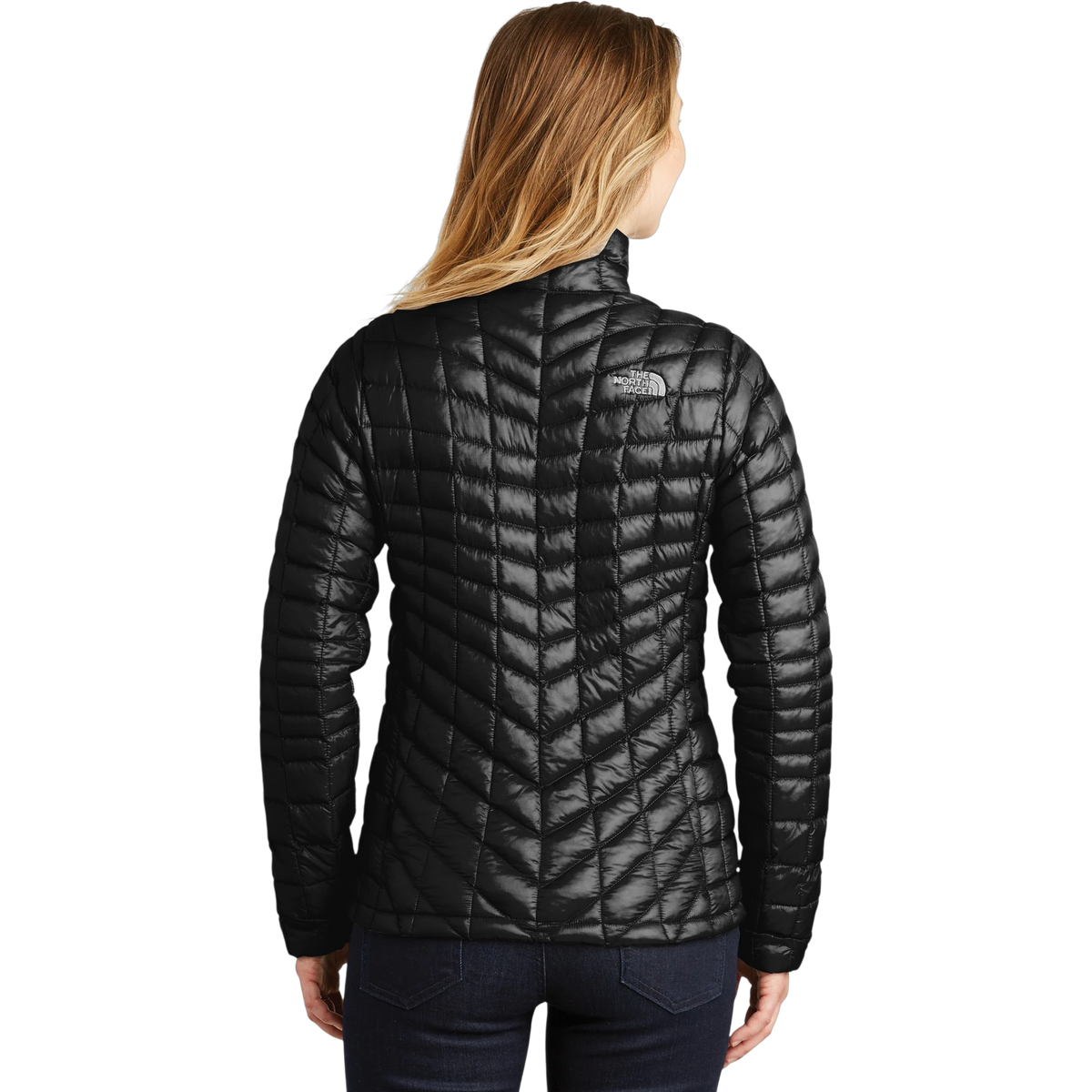 The North Face Women's ThermoBall Trekker Jacket in TNF Black — custom branded by Motive