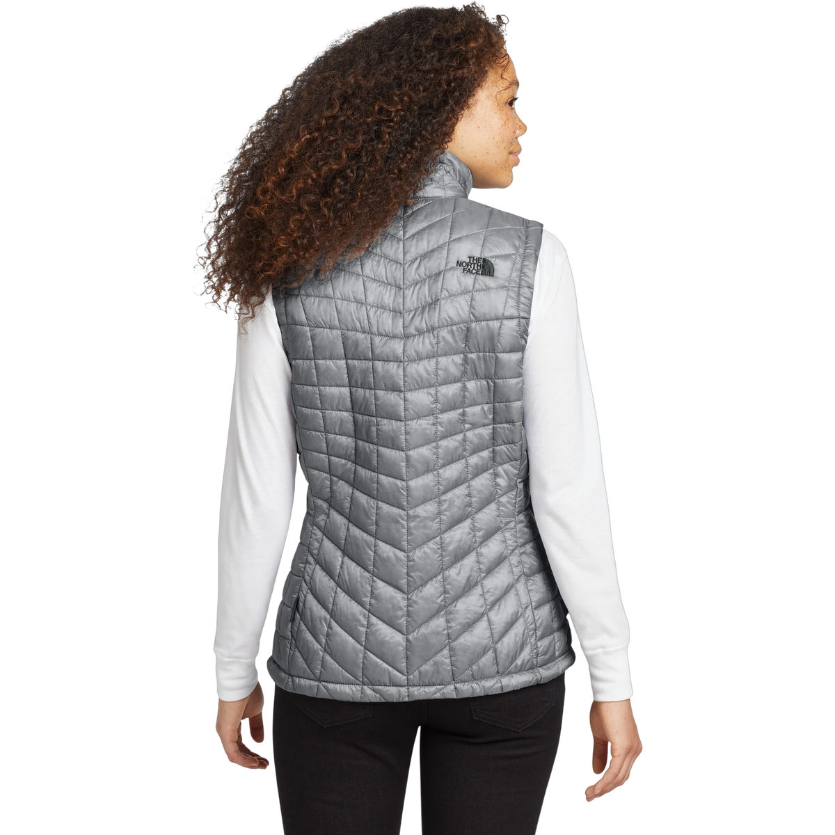The North Face Women's ThermoBall Trekker Vest in Mid Grey — custom branded by Motive