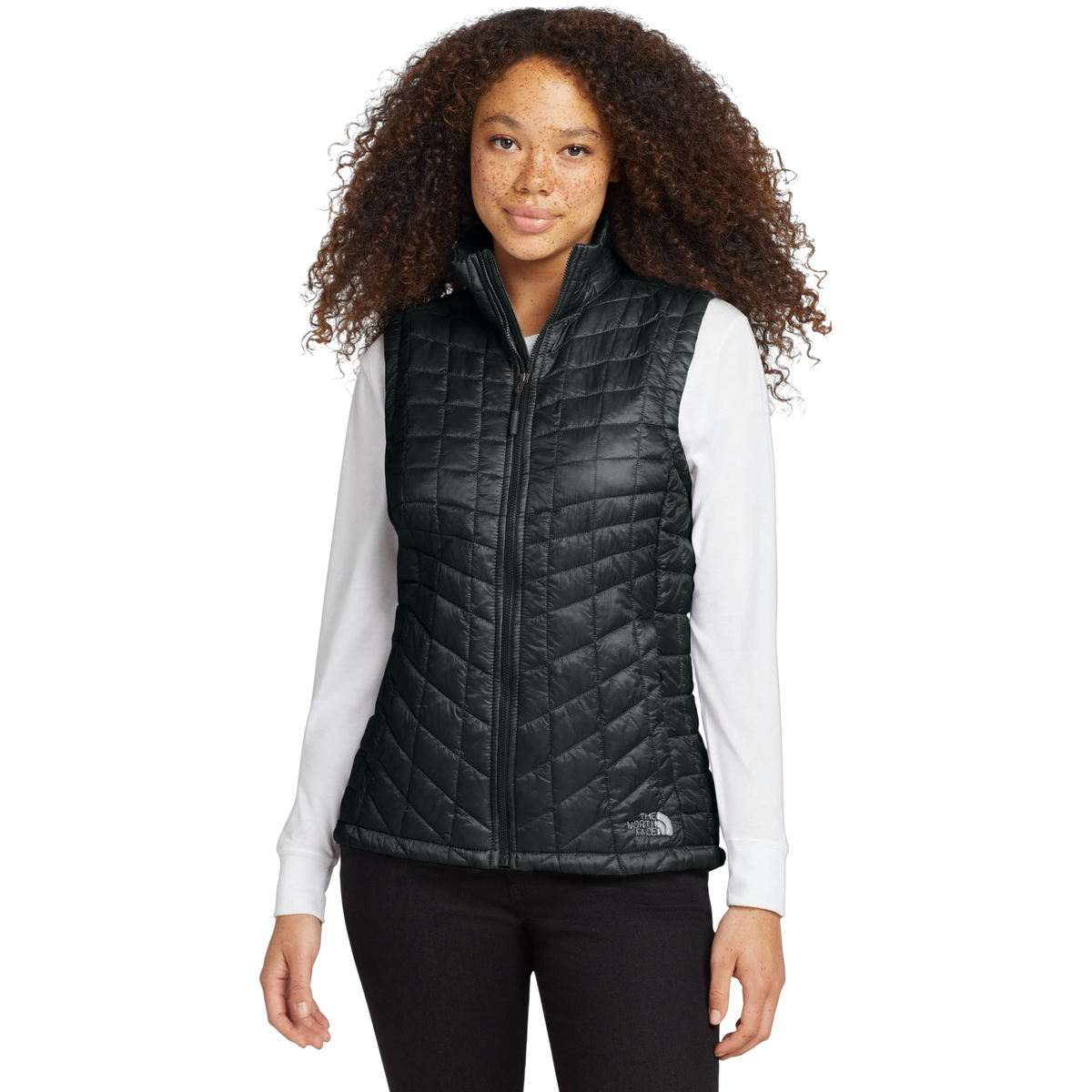 The North Face Women's ThermoBall Trekker Vest in TNF Black — custom branded by Motive