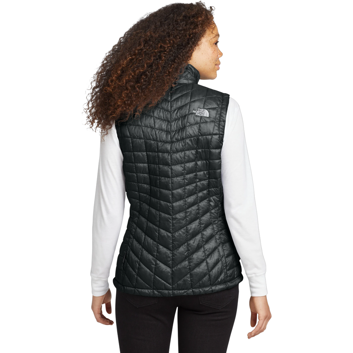 The North Face Women's ThermoBall Trekker Vest in TNF Black — custom branded by Motive