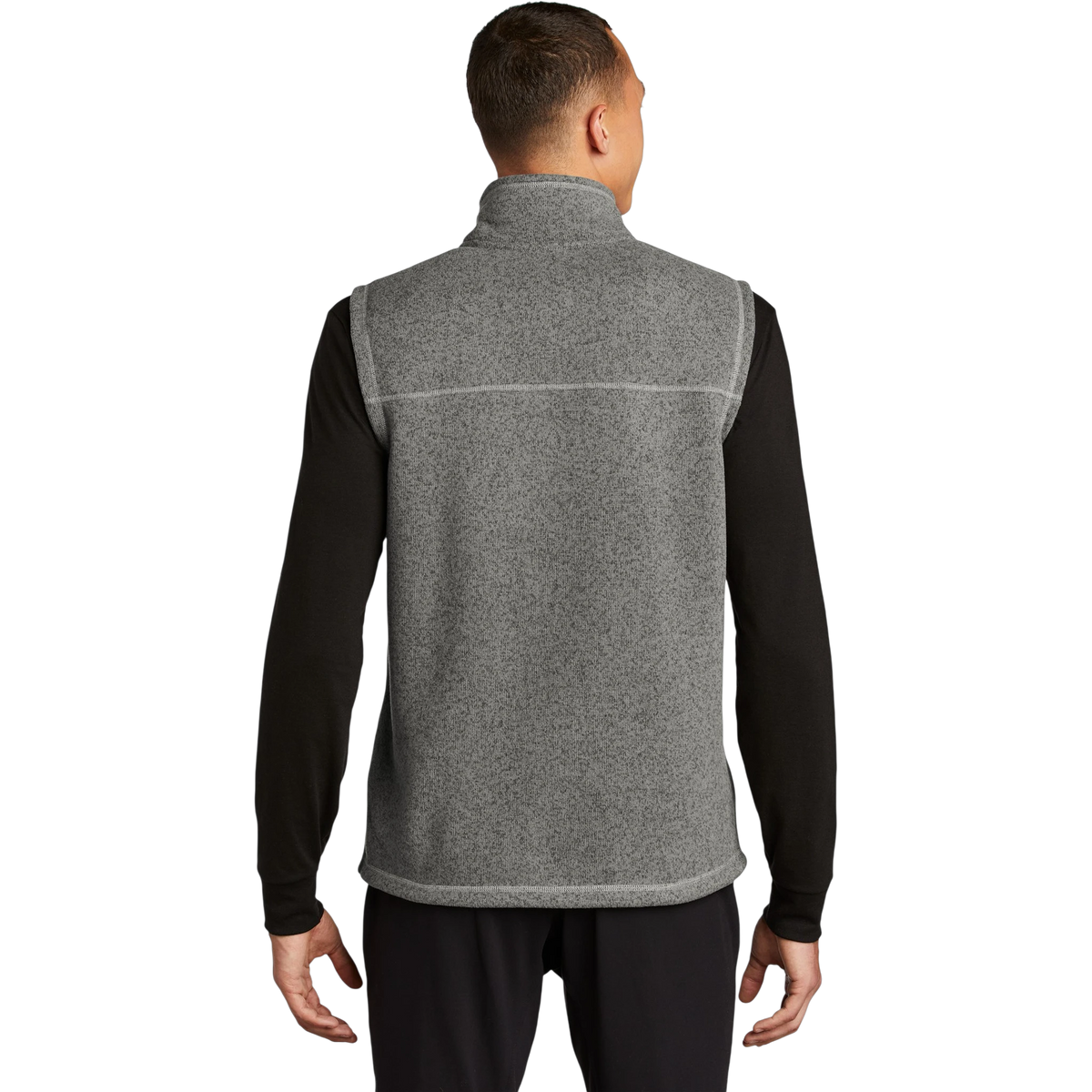 The North Face Sweater Fleece Vest in TNF Medium Grey Heather — custom branded by Motive