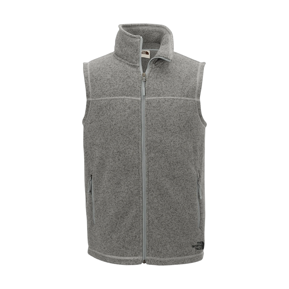 The North Face Sweater Fleece Vest in TNF Medium Grey Heather — custom branded by Motive