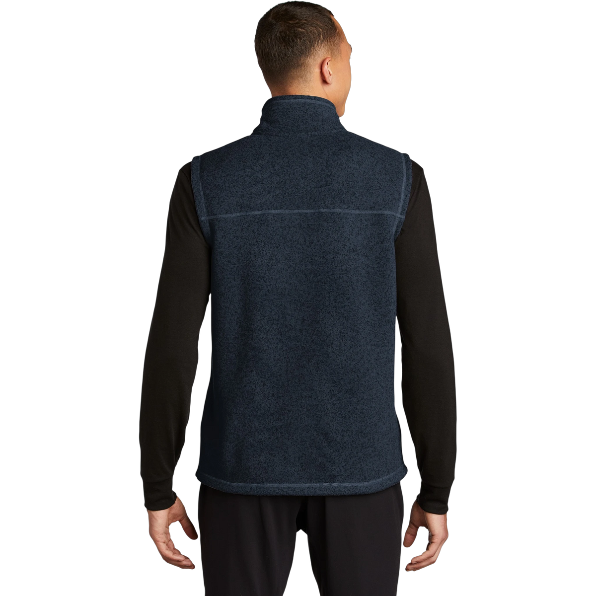 The North Face Sweater Fleece Vest in Urban Navy Heather — custom branded by Motive