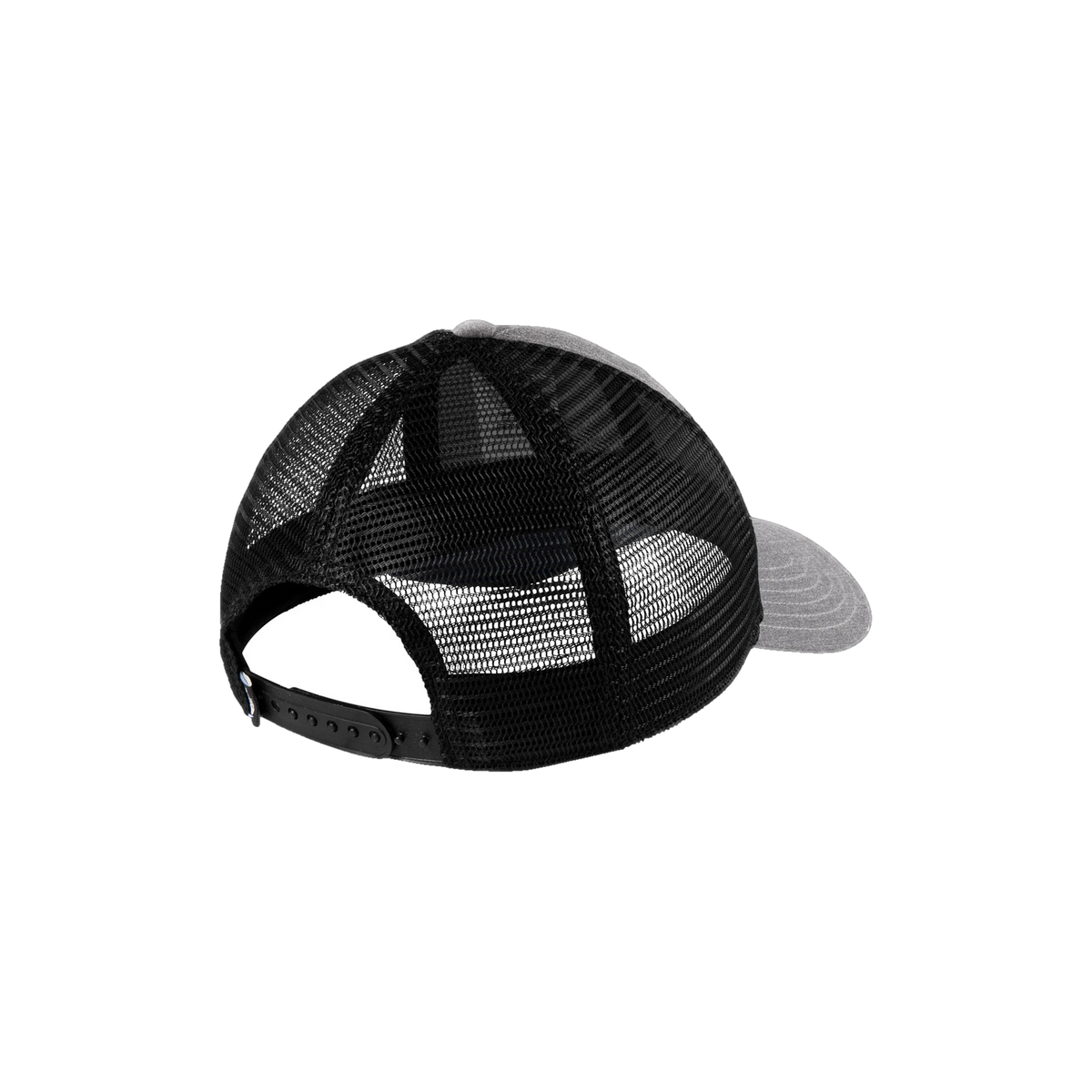 The North Face Ultimate Trucker Cap in TNF Medium Grey Heather/ TNF Black — custom branded by Motive