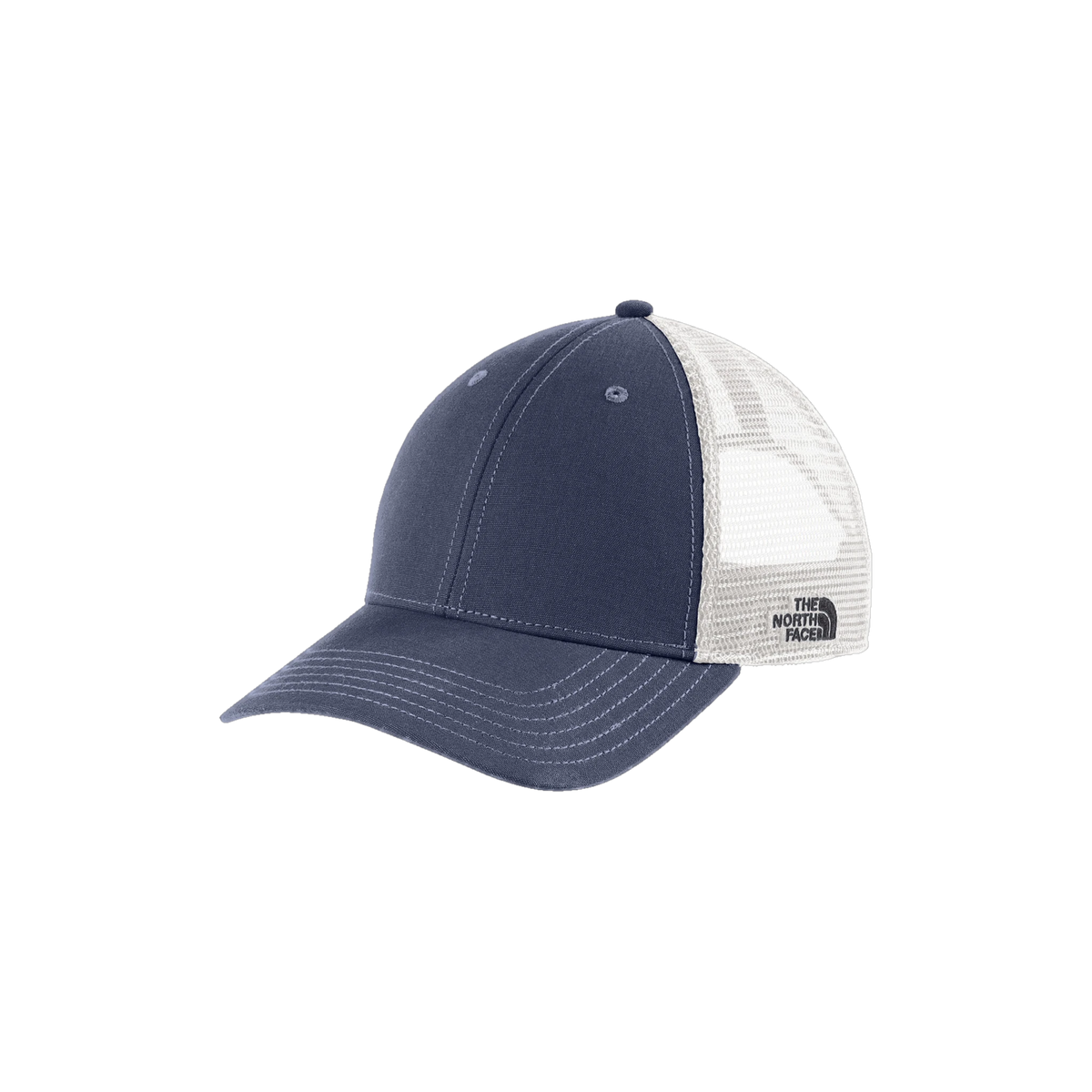 The North Face Ultimate Trucker Cap in Urban Navy/ TNF White — custom branded by Motive