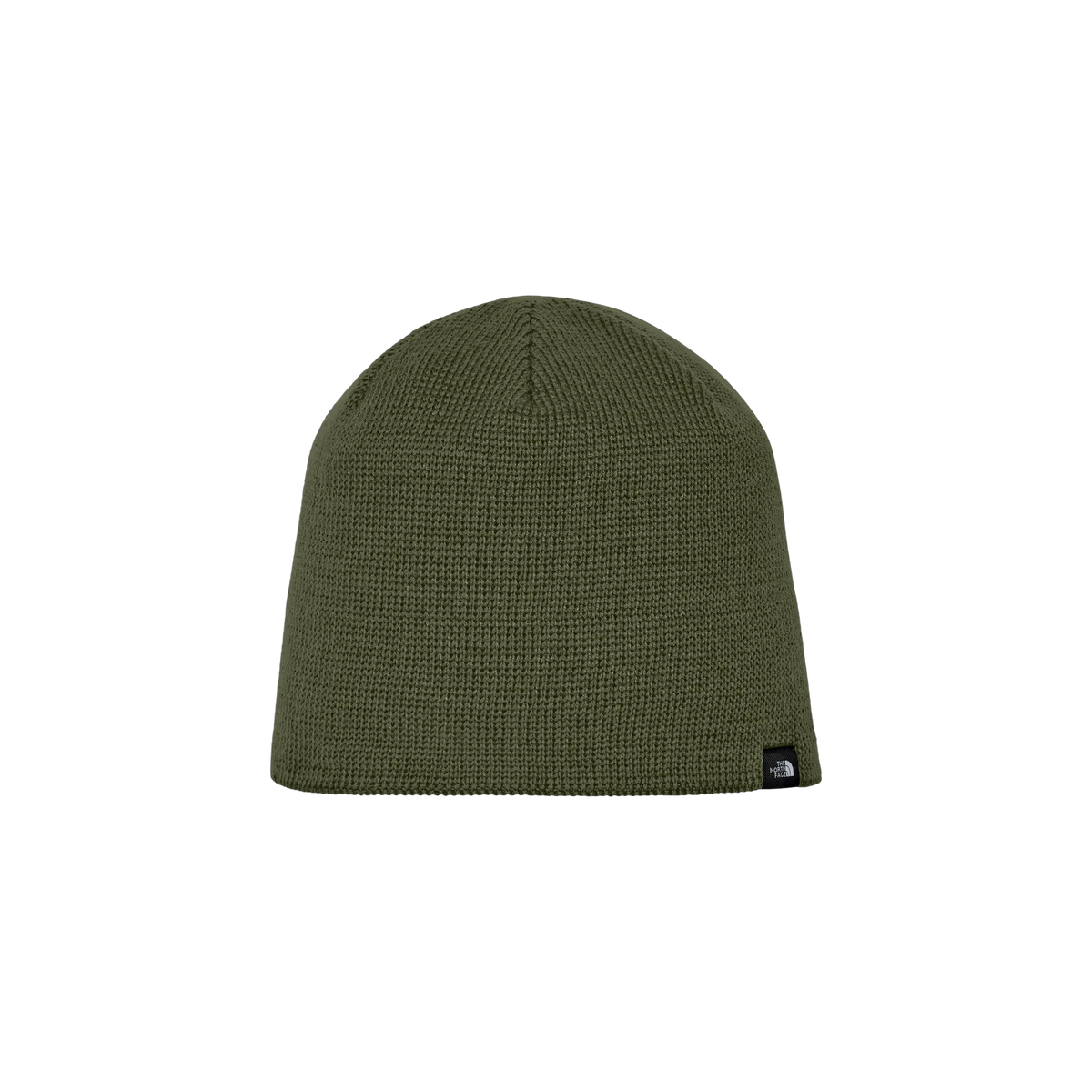 The North Face Mountain Beanie in Burnt Olive Green — custom branded by Motive