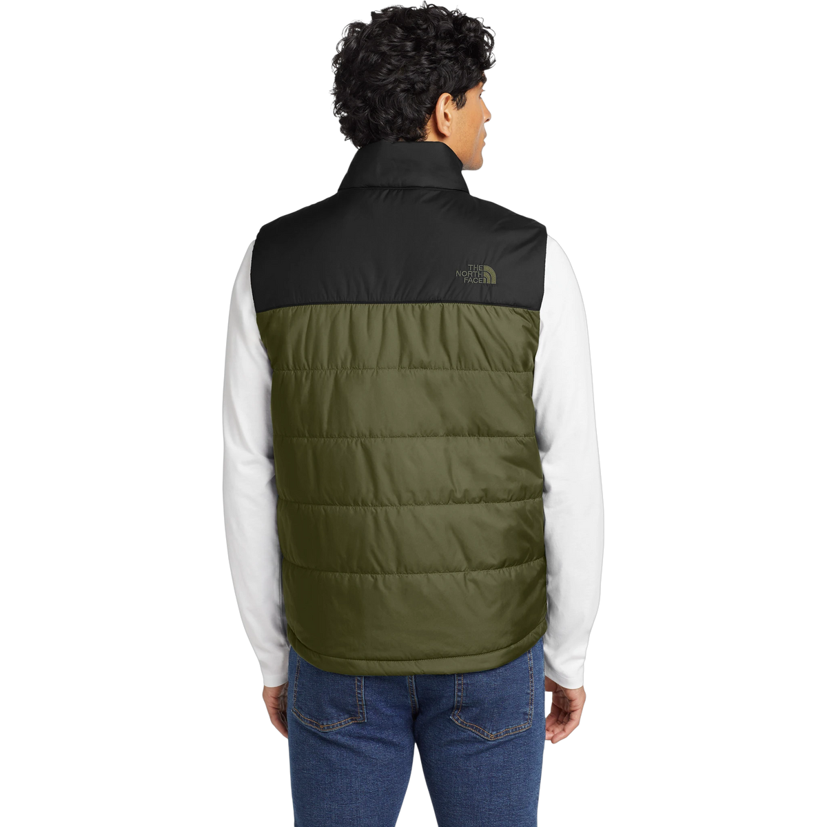 The North Face Everyday Insulated Vest in Burnt Olive Green — custom branded by Motive