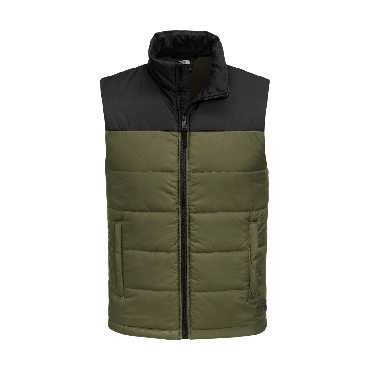 The North Face Everyday Insulated Vest in Burnt Olive Green — custom branded by Motive
