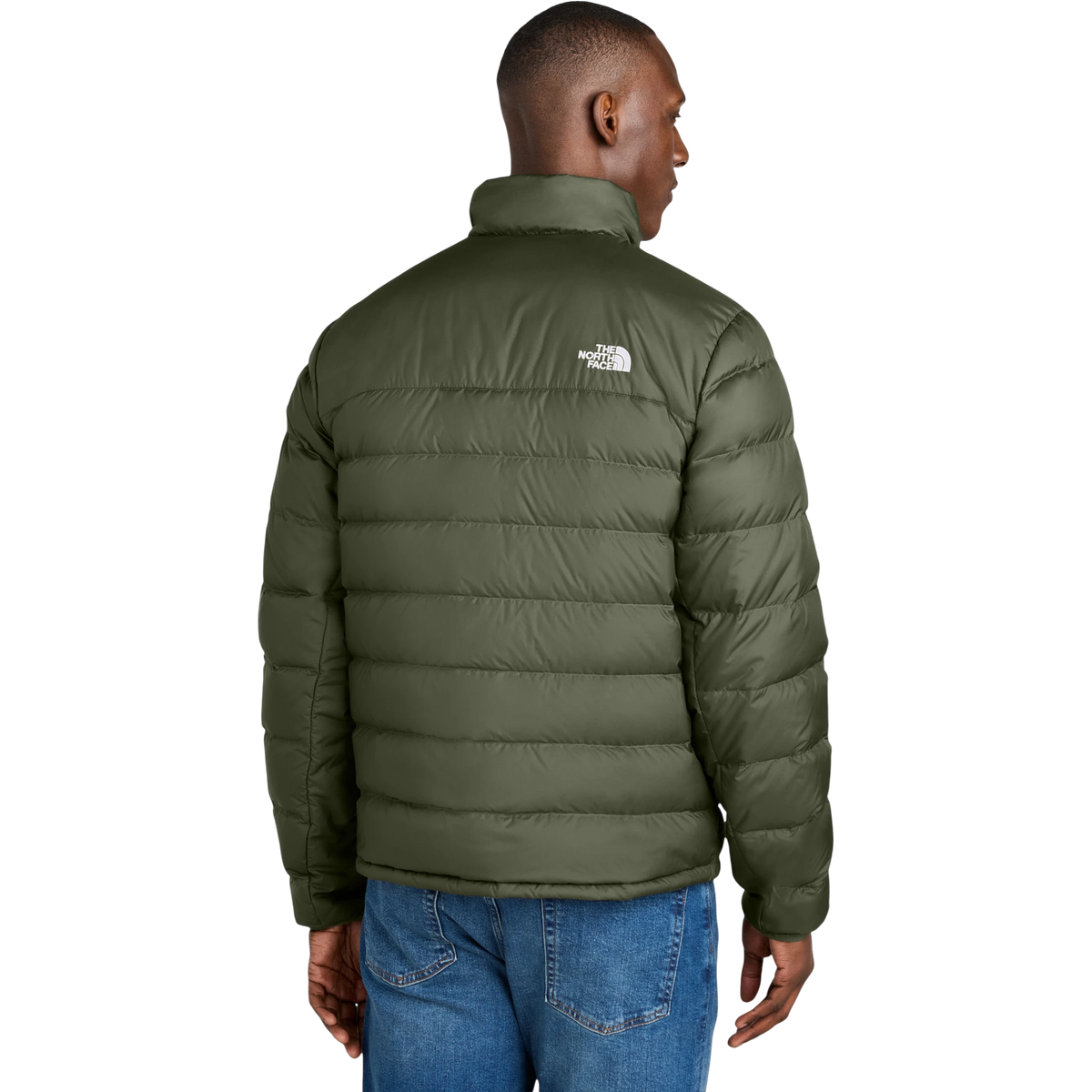The North Face Down Hybrid Jacket in New Taupe Green — custom branded by Motive