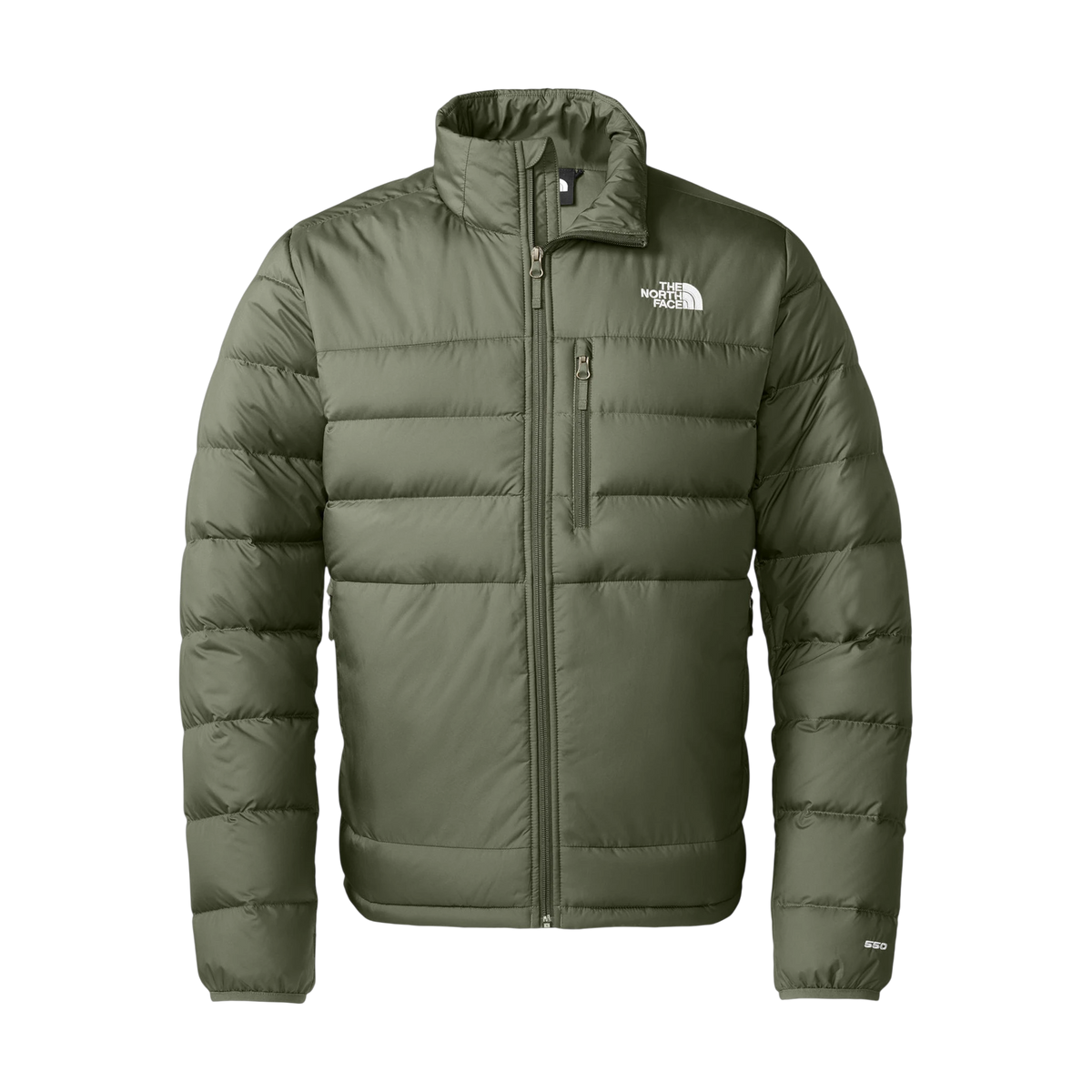 The North Face Down Hybrid Jacket in New Taupe Green — custom branded by Motive
