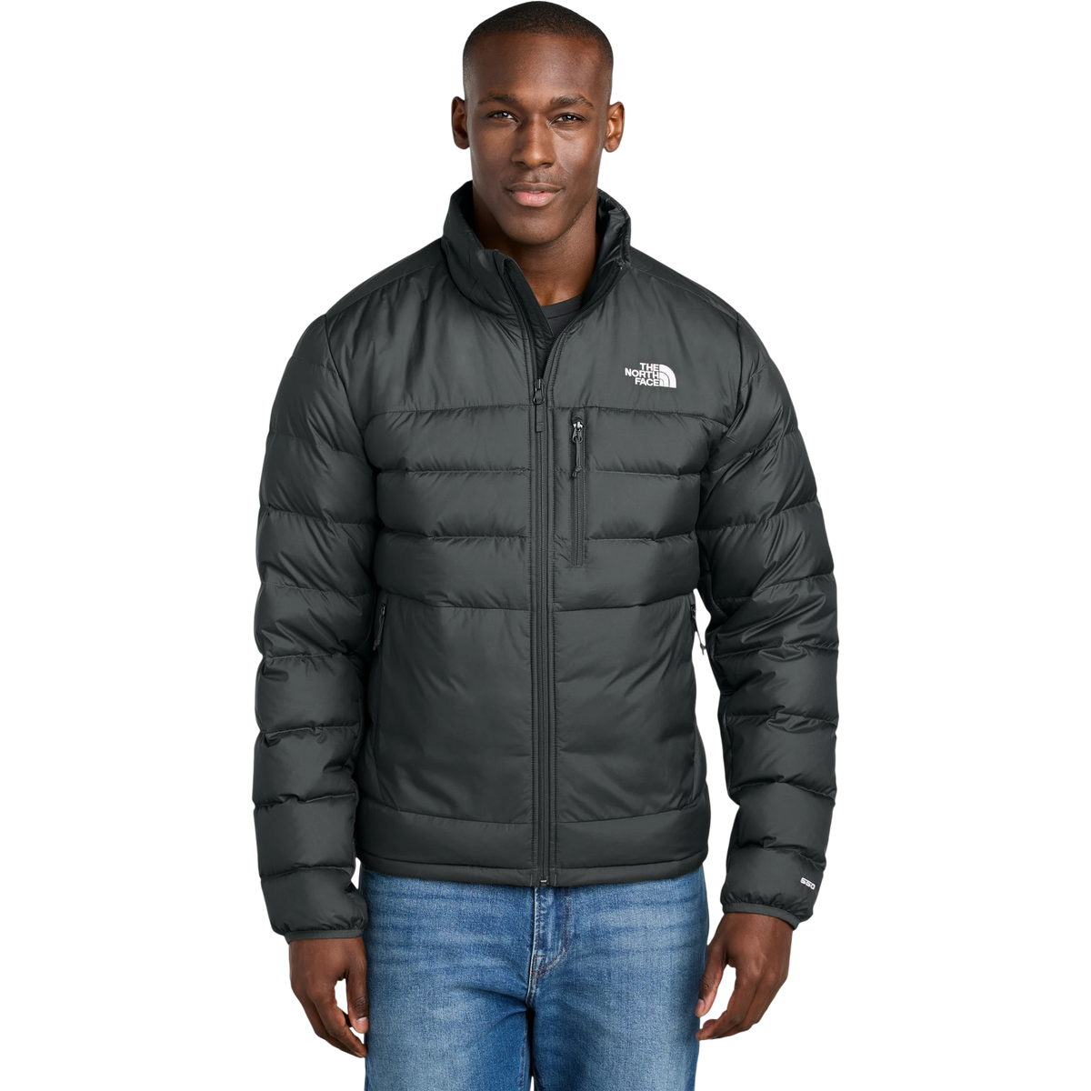 The North Face Down Hybrid Jacket in TNF Black — custom branded by Motive