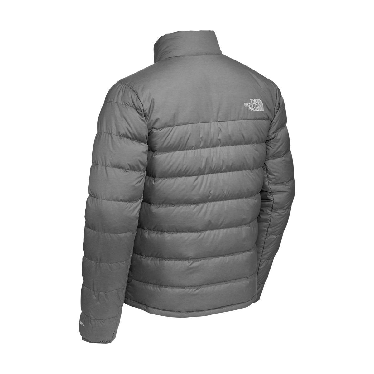 The North Face Down Hybrid Jacket in TNF Medium Grey Heather — custom branded by Motive
