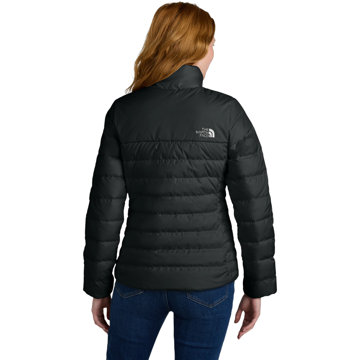 The North Face Women's Down Hybrid Jacket in TNF Black — custom branded by Motive