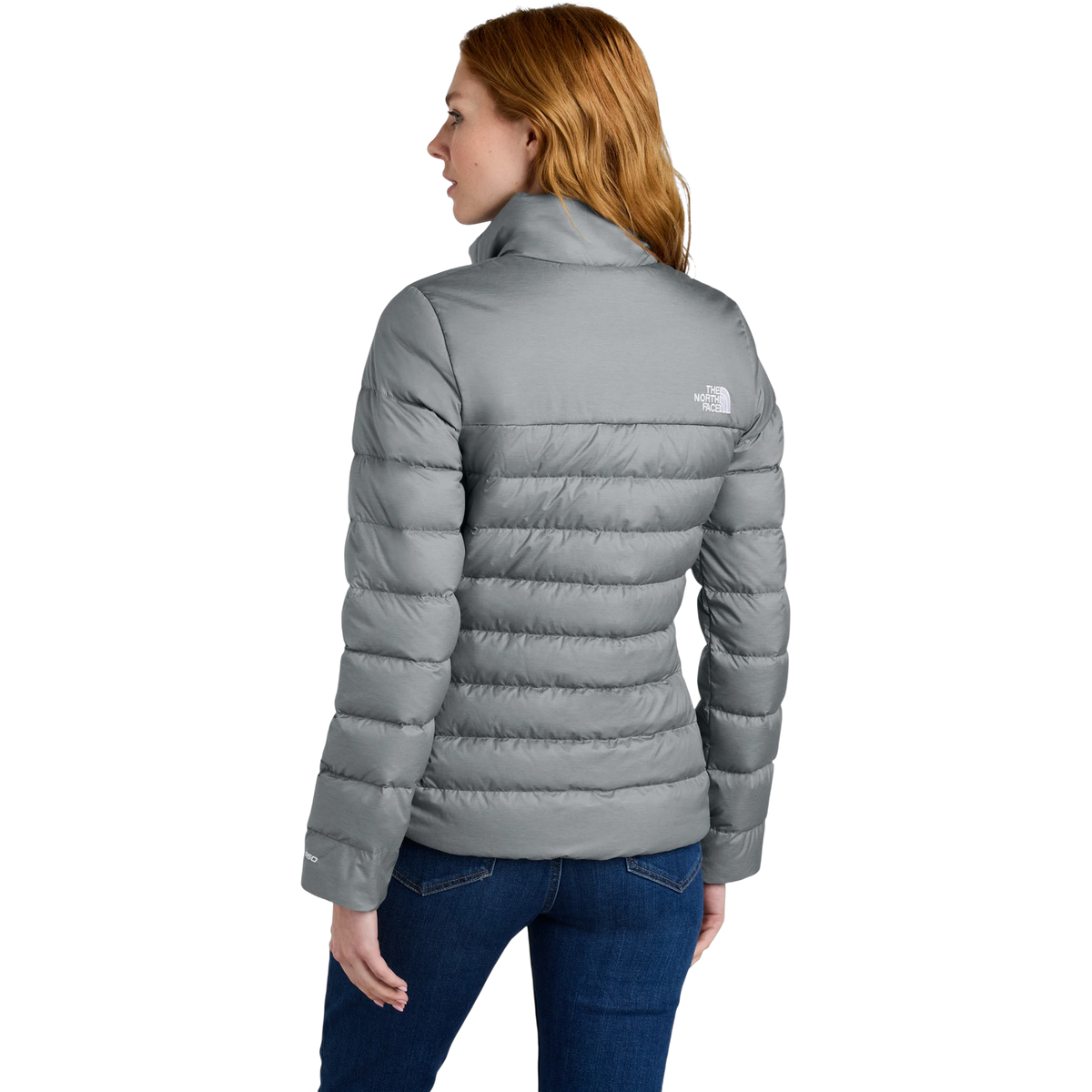 The North Face Women's Down Hybrid Jacket in TNF Medium Grey Heather — custom branded by Motive