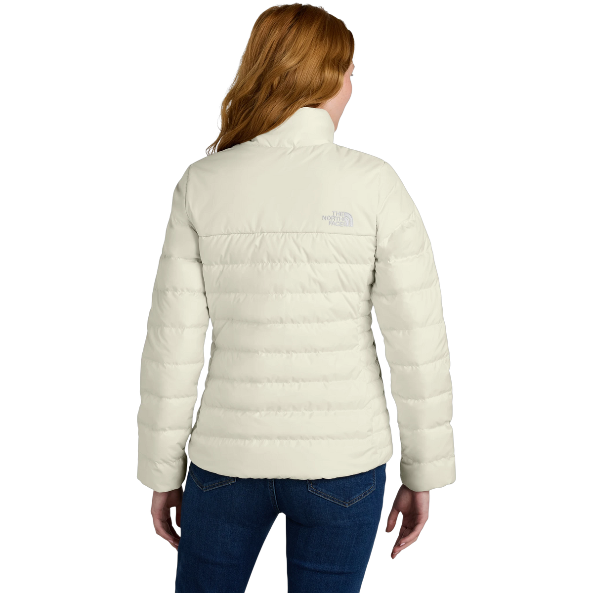 The North Face Women's Down Hybrid Jacket in Vintage White — custom branded by Motive