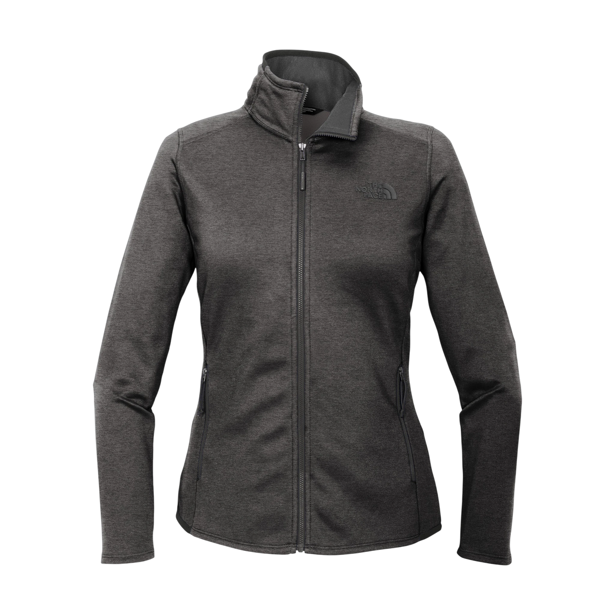 The North Face Women's Skyline Full-Zip Fleece Jacket in TNF Dark Grey Heather — custom branded by Motive
