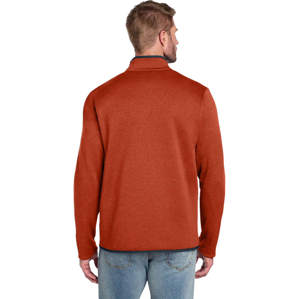 The North Face Skyline Full-Zip Fleece Jacket in Zion Orange Heather/ Urban Navy — custom branded by Motive