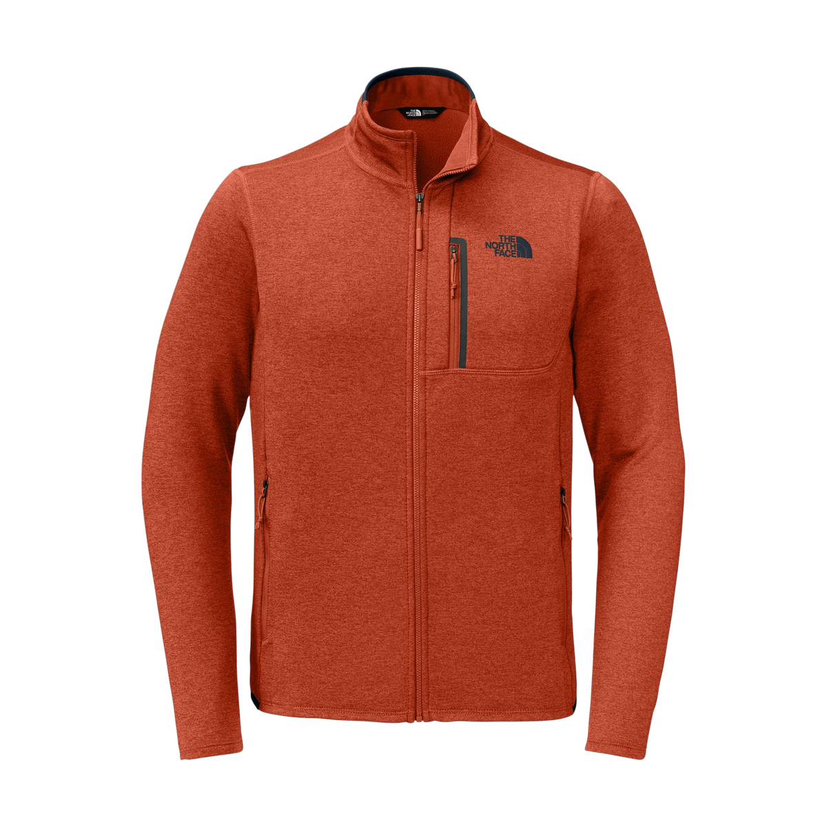 The North Face Skyline Full-Zip Fleece Jacket in Zion Orange Heather/ Urban Navy — custom branded by Motive