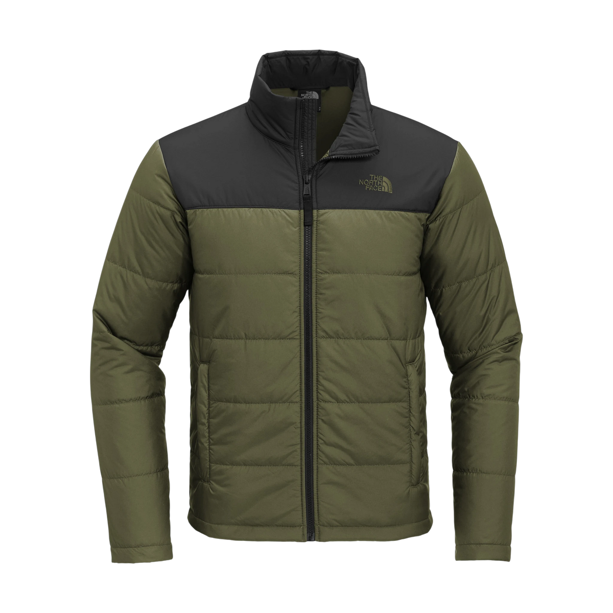 The North Face Chest Logo Everyday Insulated Jacket in Burnt Olive Green — custom branded by Motive