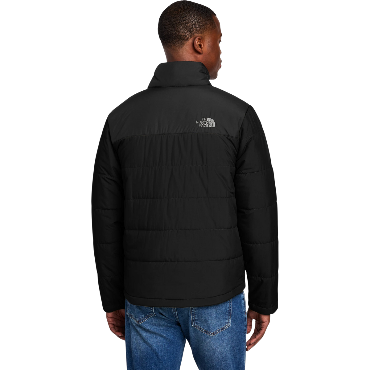 The North Face Chest Logo Everyday Insulated Jacket in TNF Black — custom branded by Motive