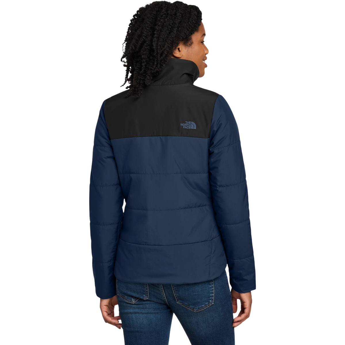 The North Face Women's Chest Logo Everyday Insulated Jacket in Shady Blue — custom branded by Motive