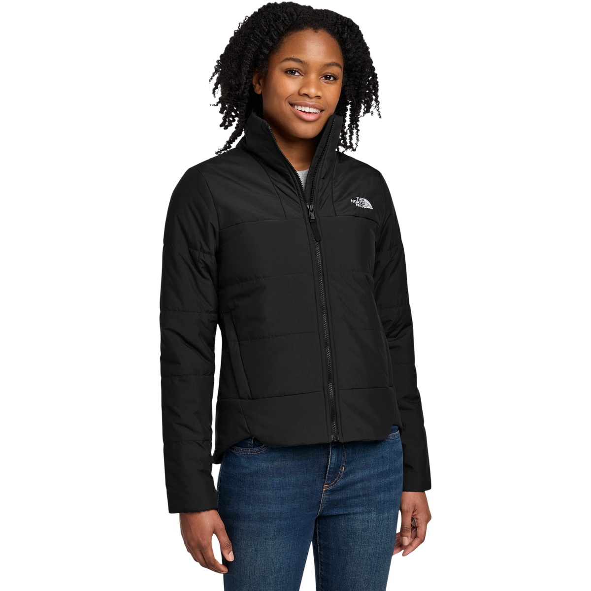The North Face Women's Chest Logo Everyday Insulated Jacket in TNF Black — custom branded by Motive