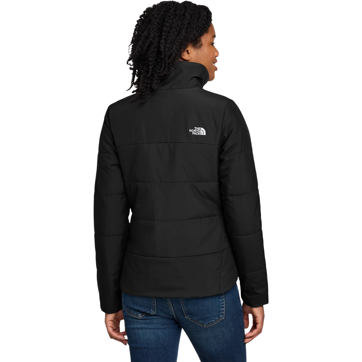 The North Face Women's Chest Logo Everyday Insulated Jacket in TNF Black — custom branded by Motive