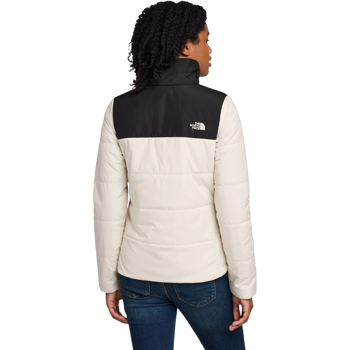 The North Face Women's Chest Logo Everyday Insulated Jacket in Vintage White — custom branded by Motive