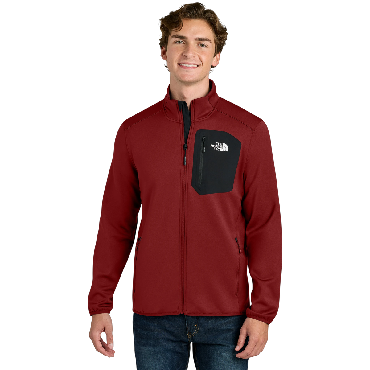 The North Face Dove Creek Full-Zip Fleece Jacket in Cardinal Red — custom branded by Motive