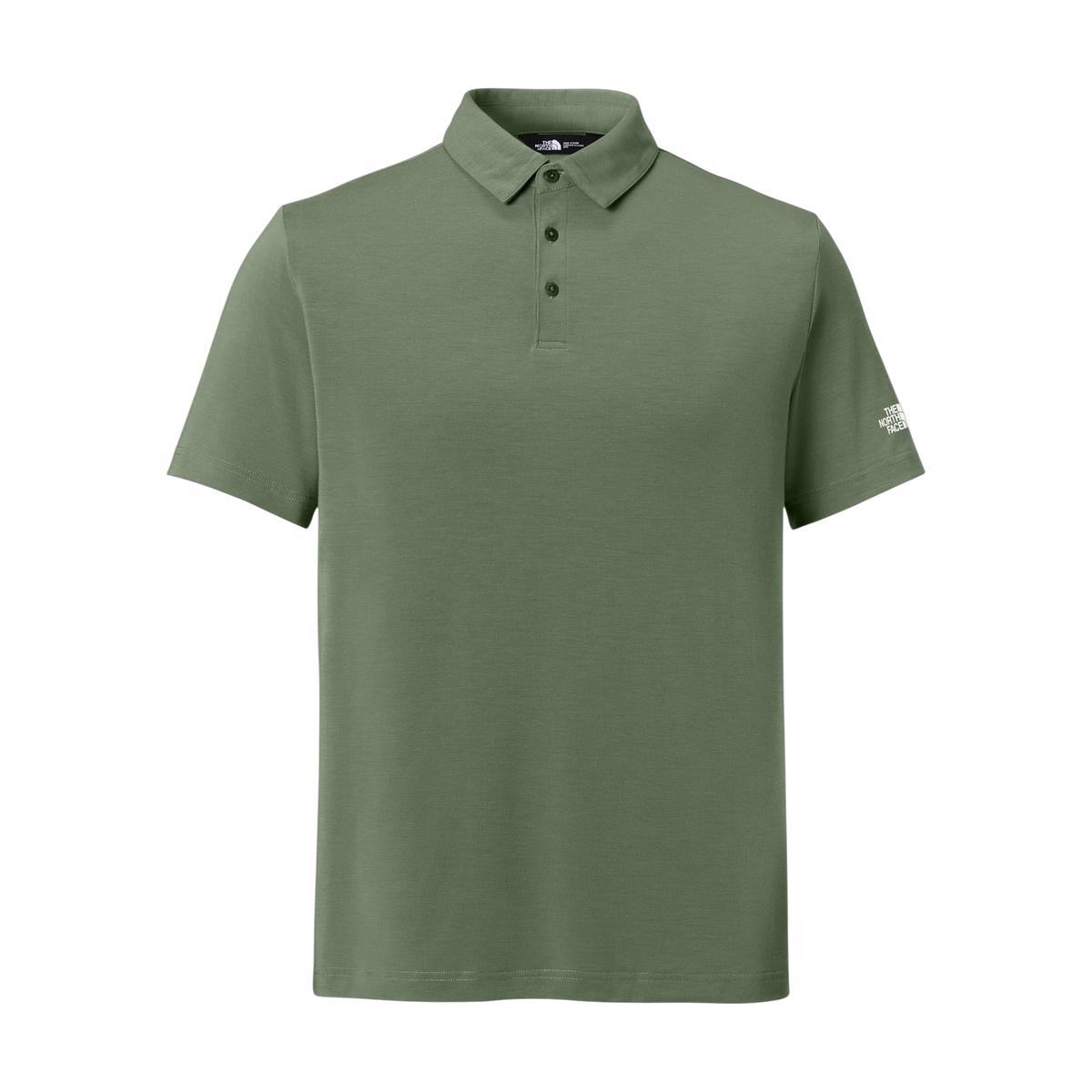 The North Face Canyon Crest Polo in Bark Mist Green — custom branded by Motive
