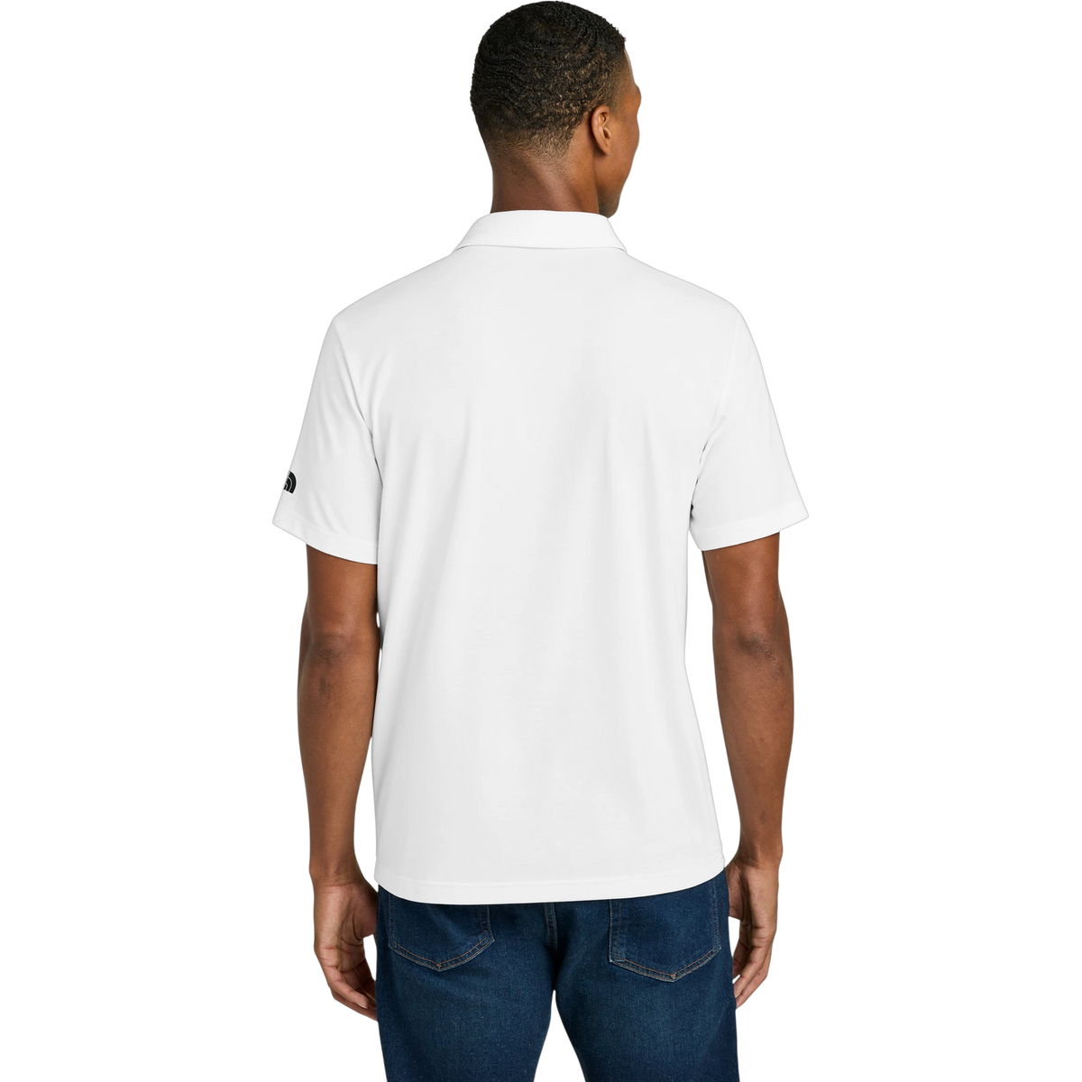The North Face Canyon Crest Polo in TNF White — custom branded by Motive