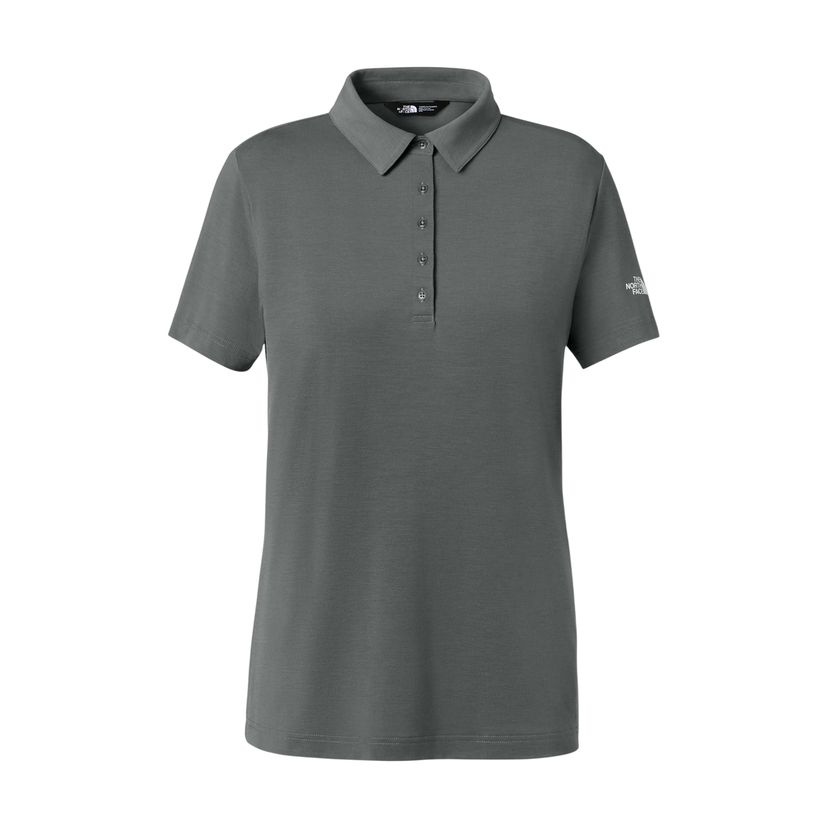 The North Face Women's Canyon Crest Polo in Smoked Pearl Grey — custom branded by Motive