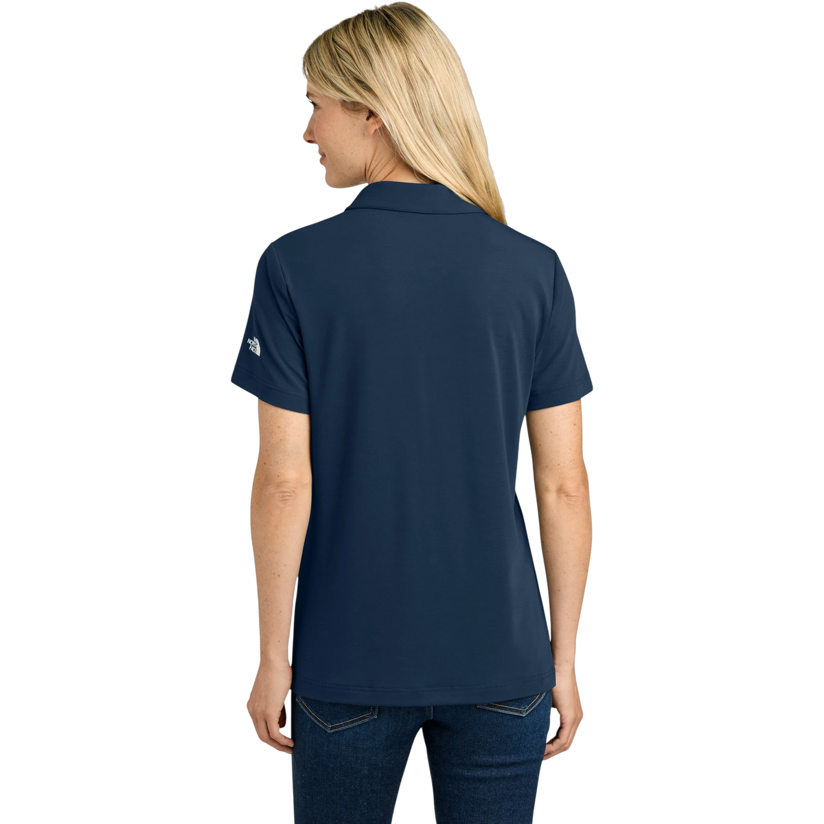 The North Face Women's Canyon Crest Polo in Summit Navy — custom branded by Motive