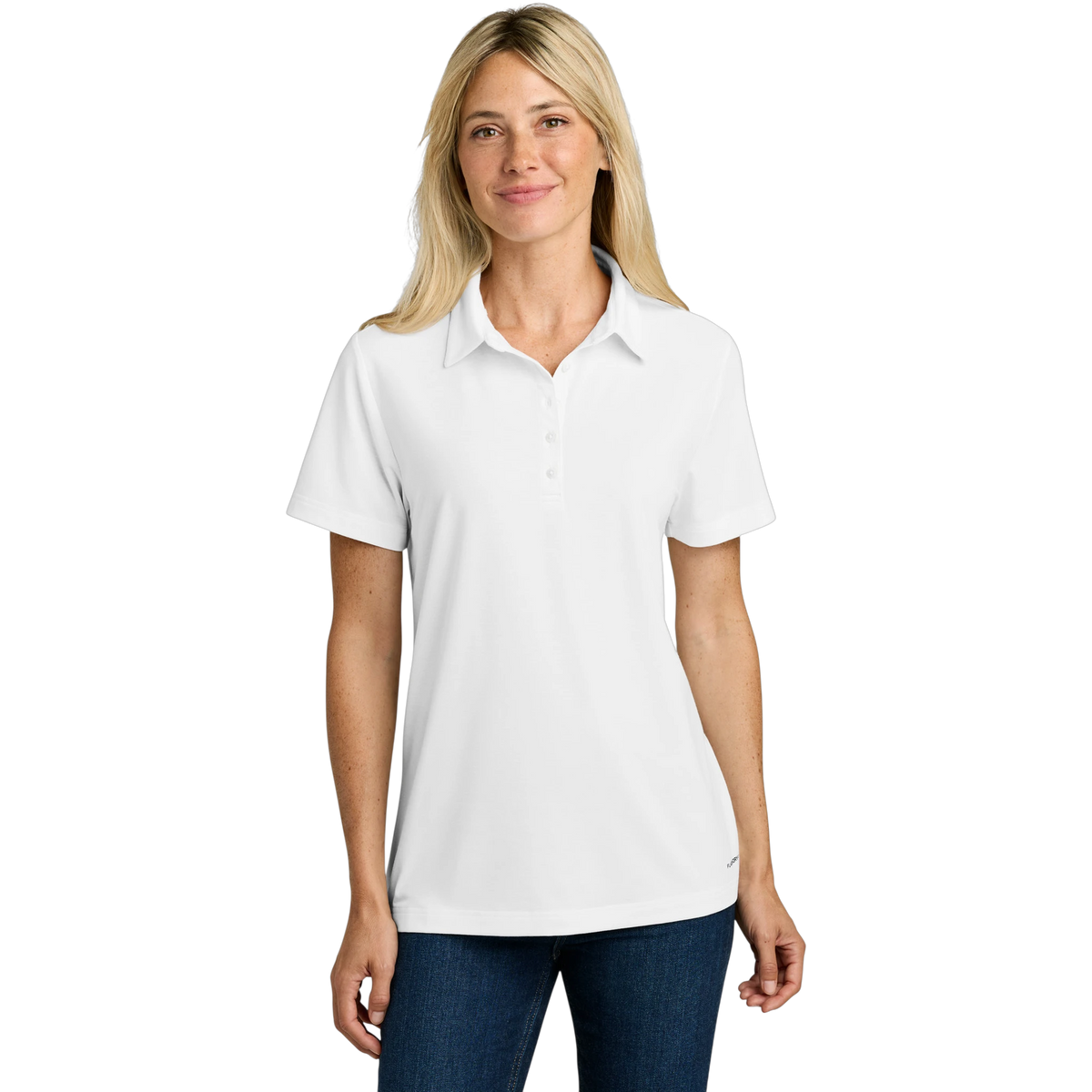 The North Face Women's Canyon Crest Polo in TNF White — custom branded by Motive