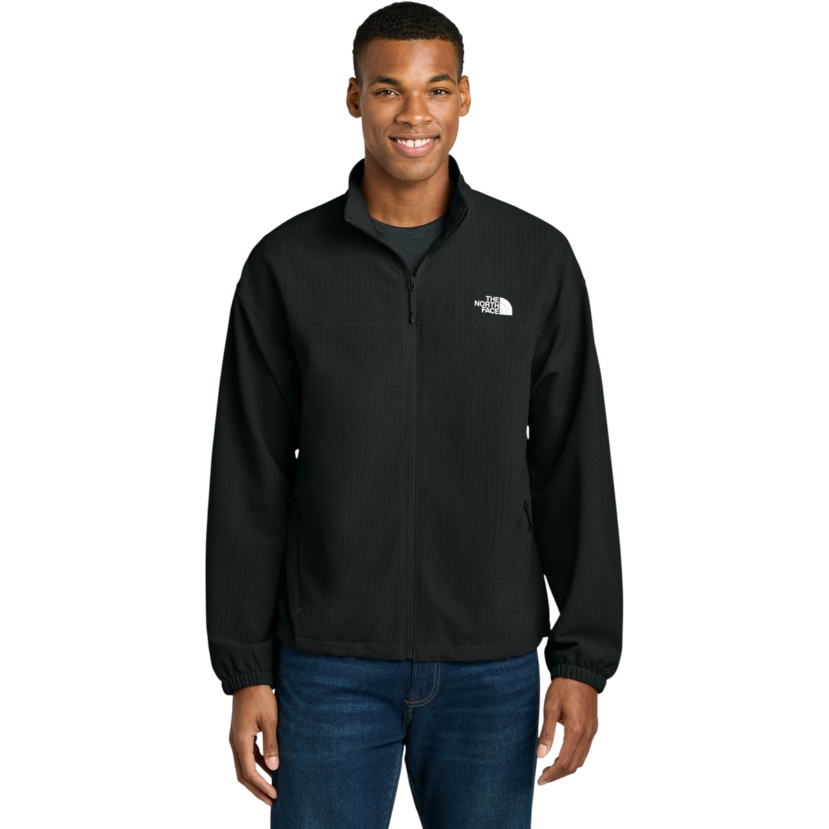 The North Face Mountain Horizon Jacket in TNF Black — custom branded by Motive