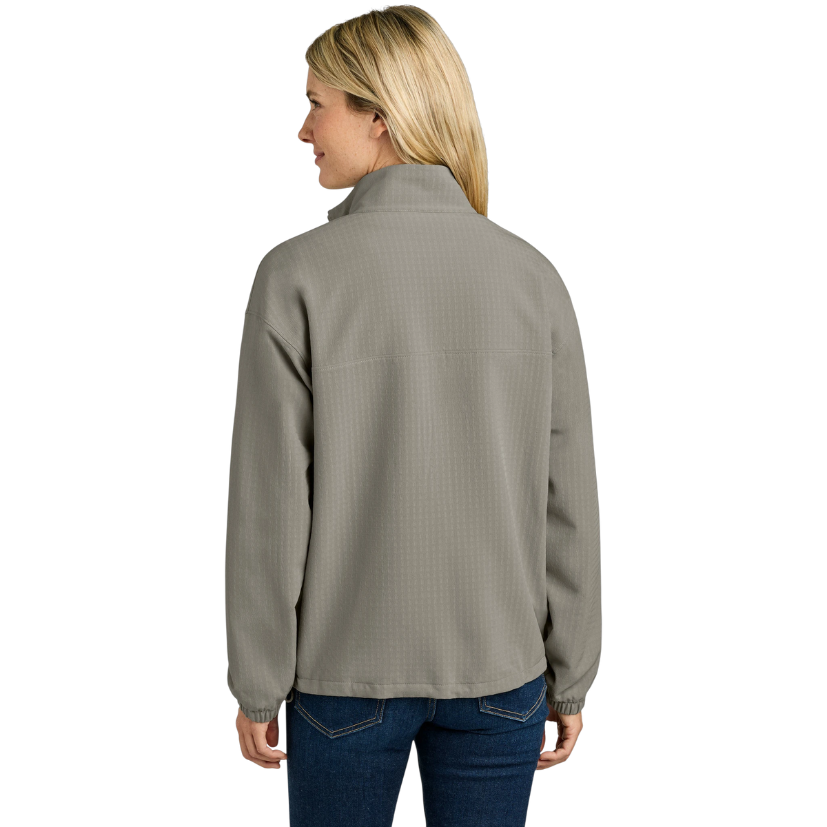 The North Face Women's Mountain Horizon Jacket in Stone Slab Grey — custom branded by Motive