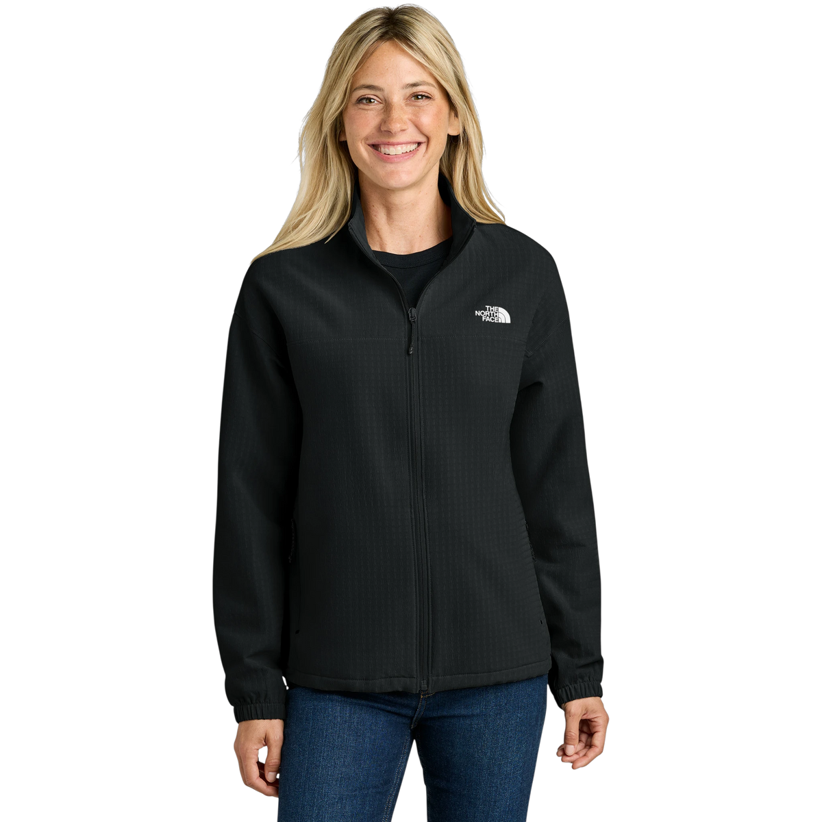The North Face Women's Mountain Horizon Jacket in TNF Black — custom branded by Motive