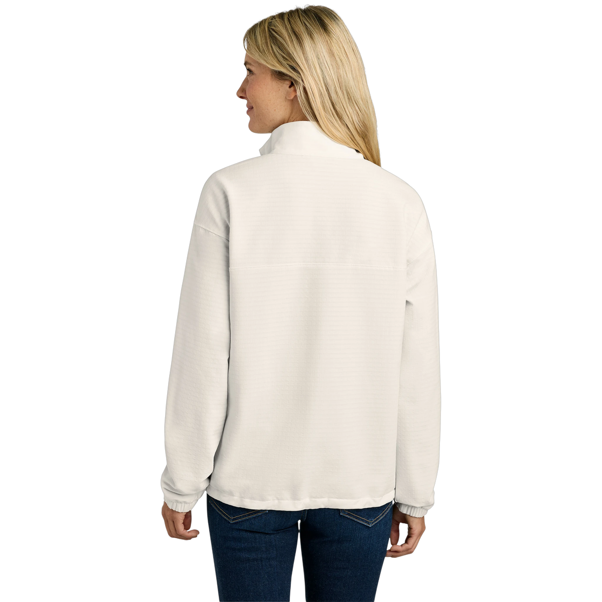 The North Face Women's Mountain Horizon Jacket in White Dune — custom branded by Motive