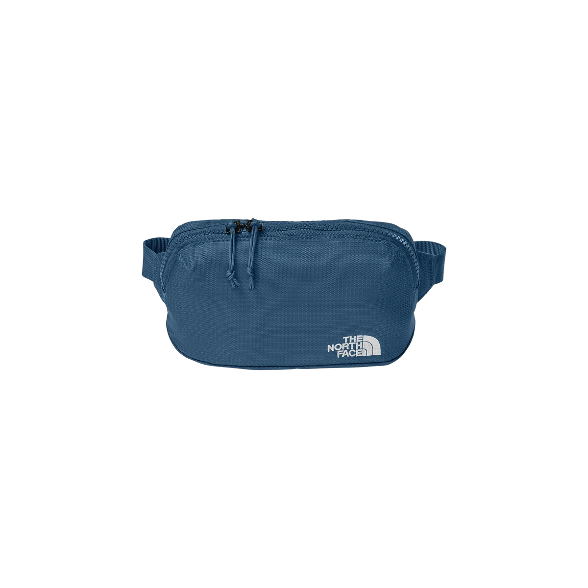 The North Face 1L Travel Hip Pack in Shady Blue — custom branded by Motive