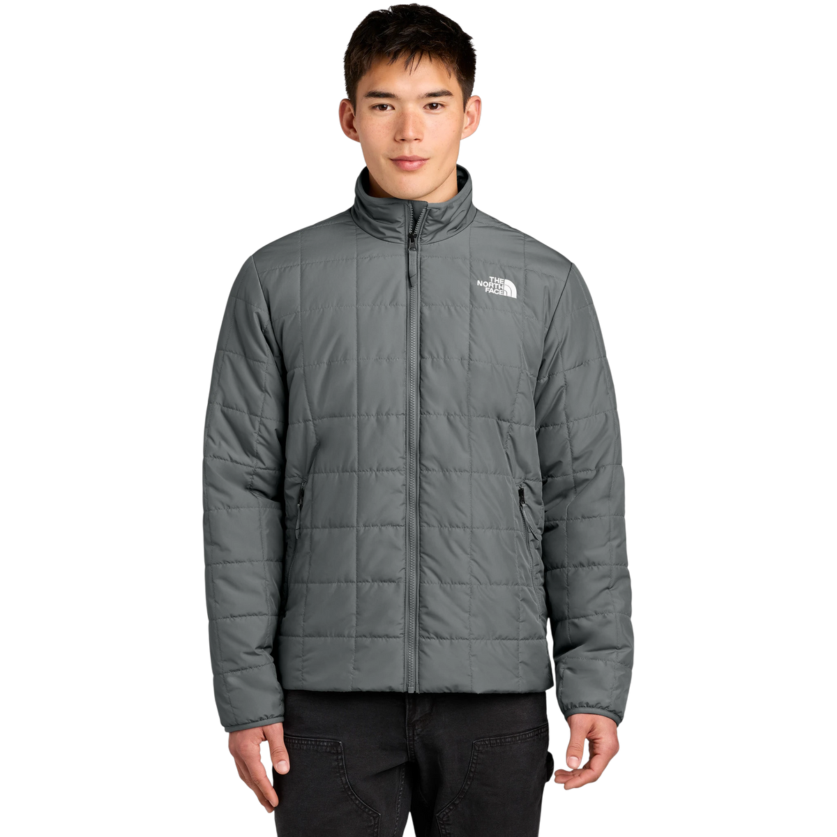 The North Face Iron Drift Quilted Jacket in Smoked Pearl Grey — custom branded by Motive