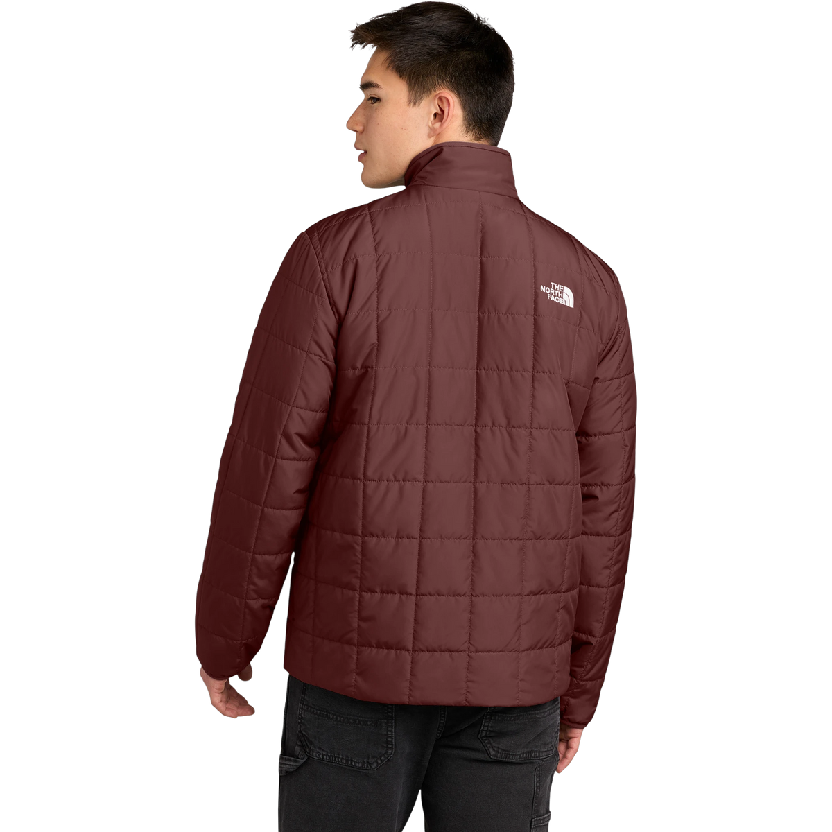 The North Face Iron Drift Quilted Jacket in Sumac Burgundy — custom branded by Motive
