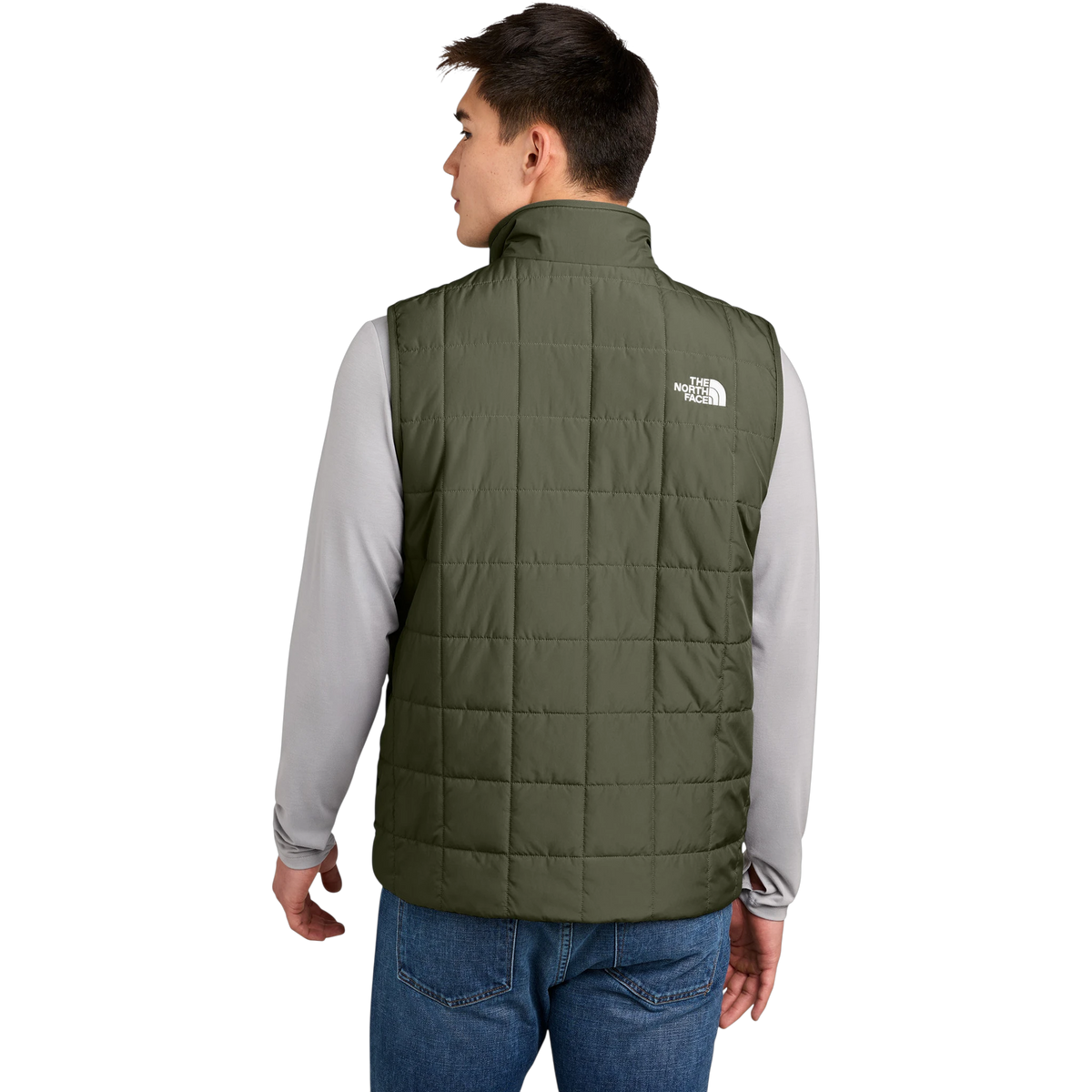 The North Face Iron Drift Quilted Vest in New Taupe Green — custom branded by Motive